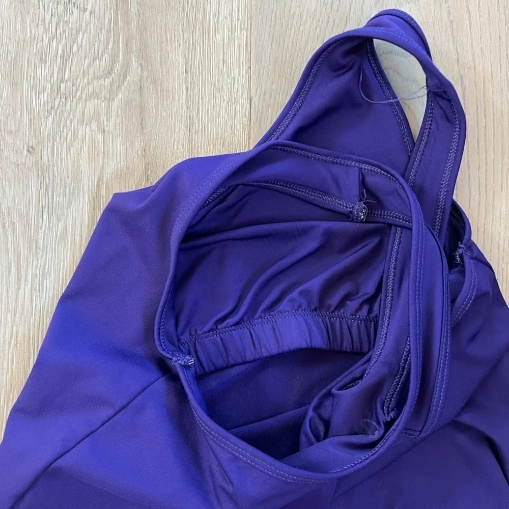 Champion Women's Purple Tank Top Activewear Racerback Built In Bra